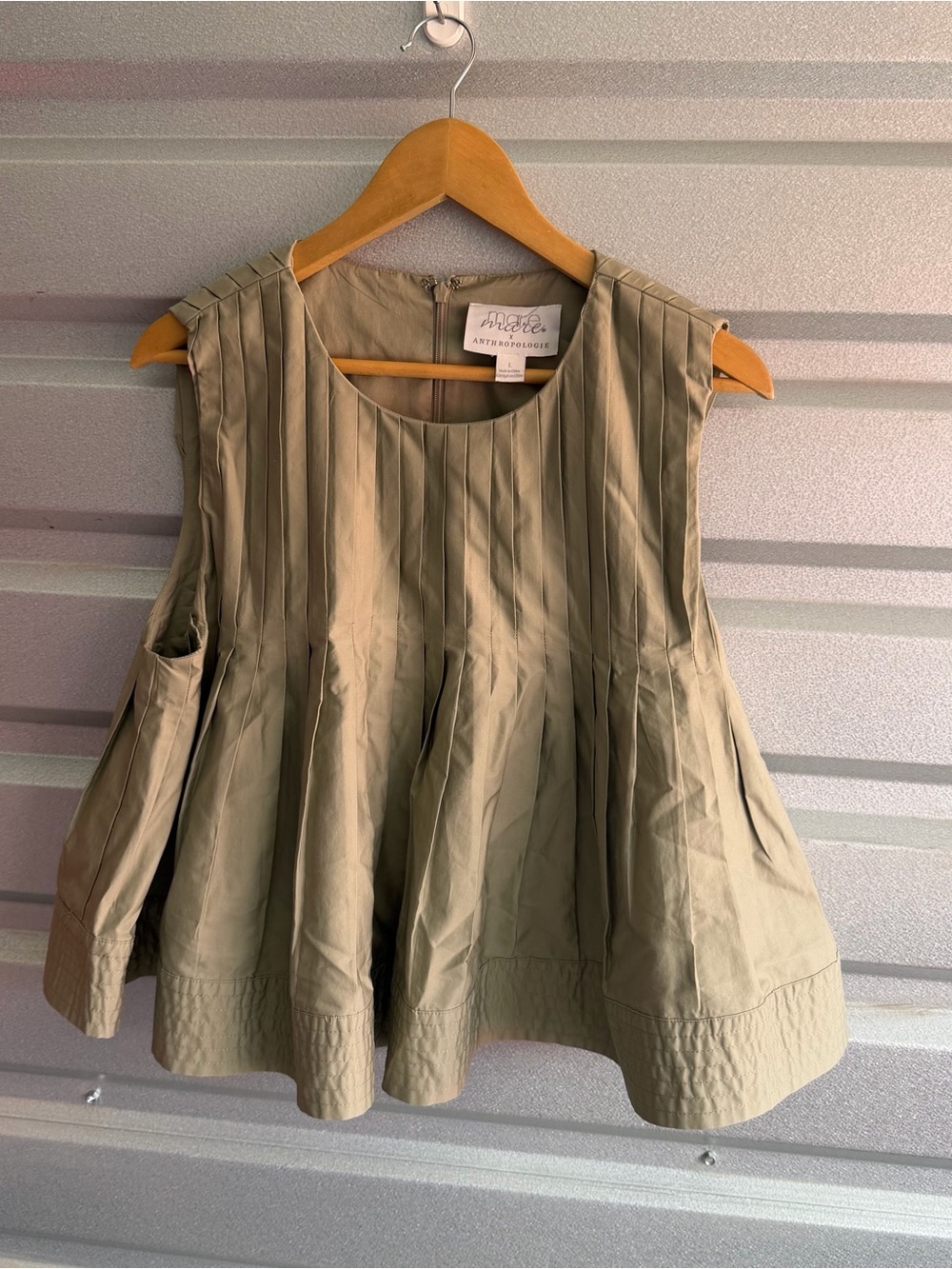 Mare Mare x Anthropologie Pleated Structured Swing Tank Top